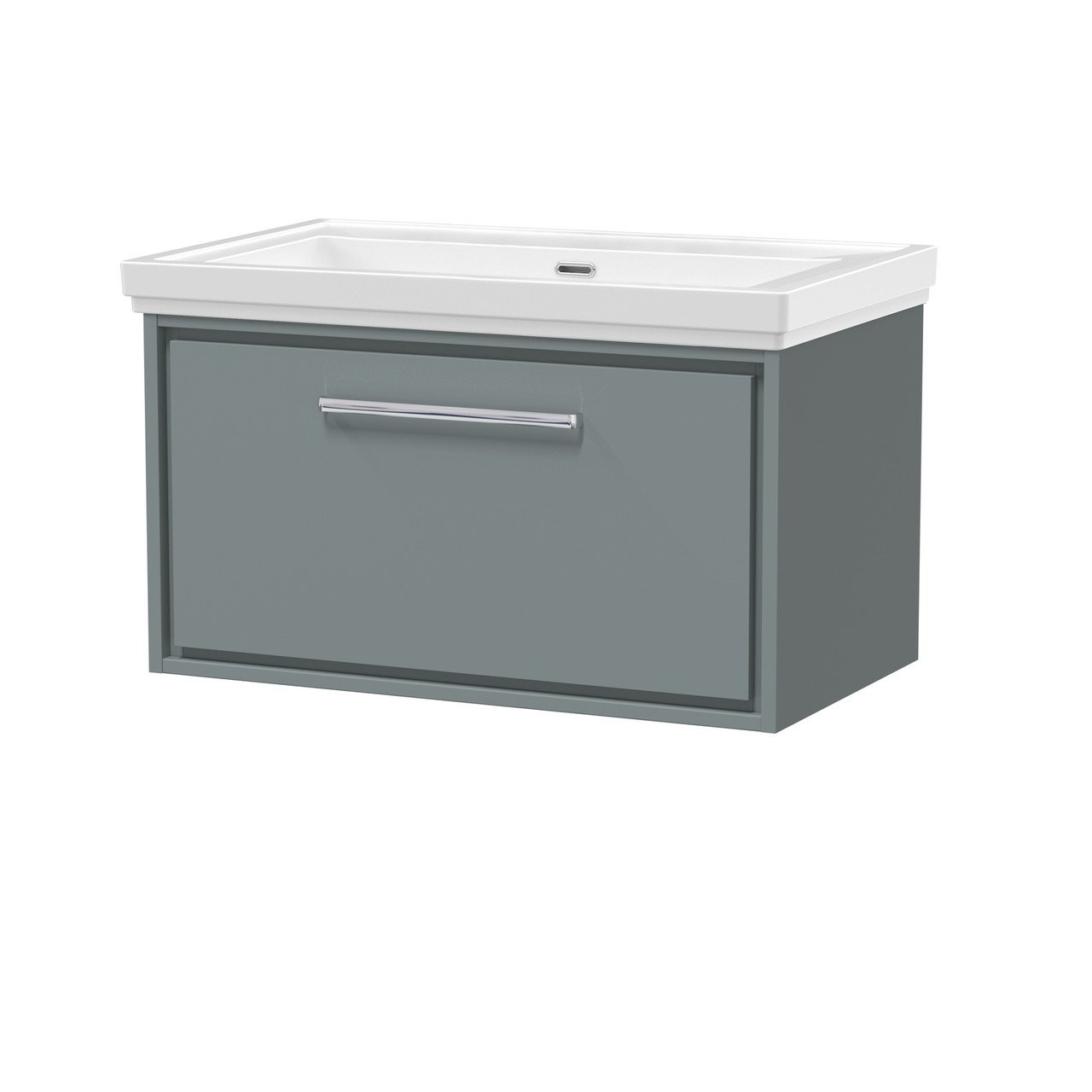 Hudson Reed Lille Matt Wall Hung Single Drawer Vanity Unit and Classique Fireclay Basin