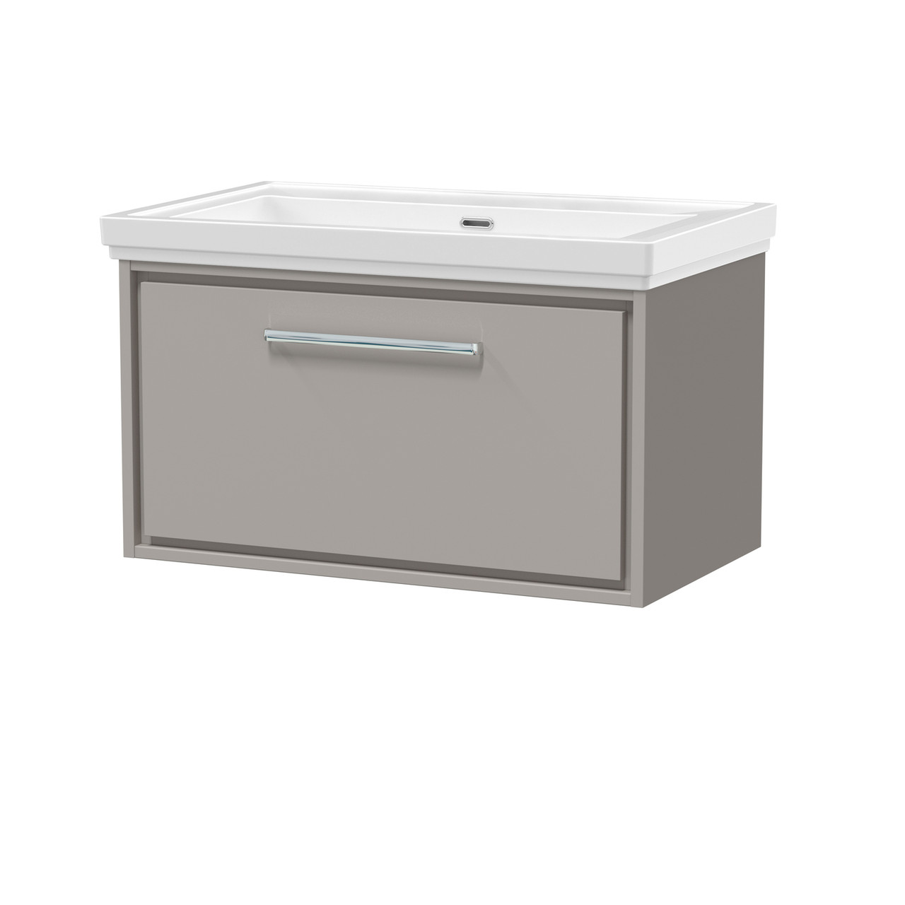 Hudson Reed Lille Matt Wall Hung Single Drawer Vanity Unit and Classique Fireclay Basin