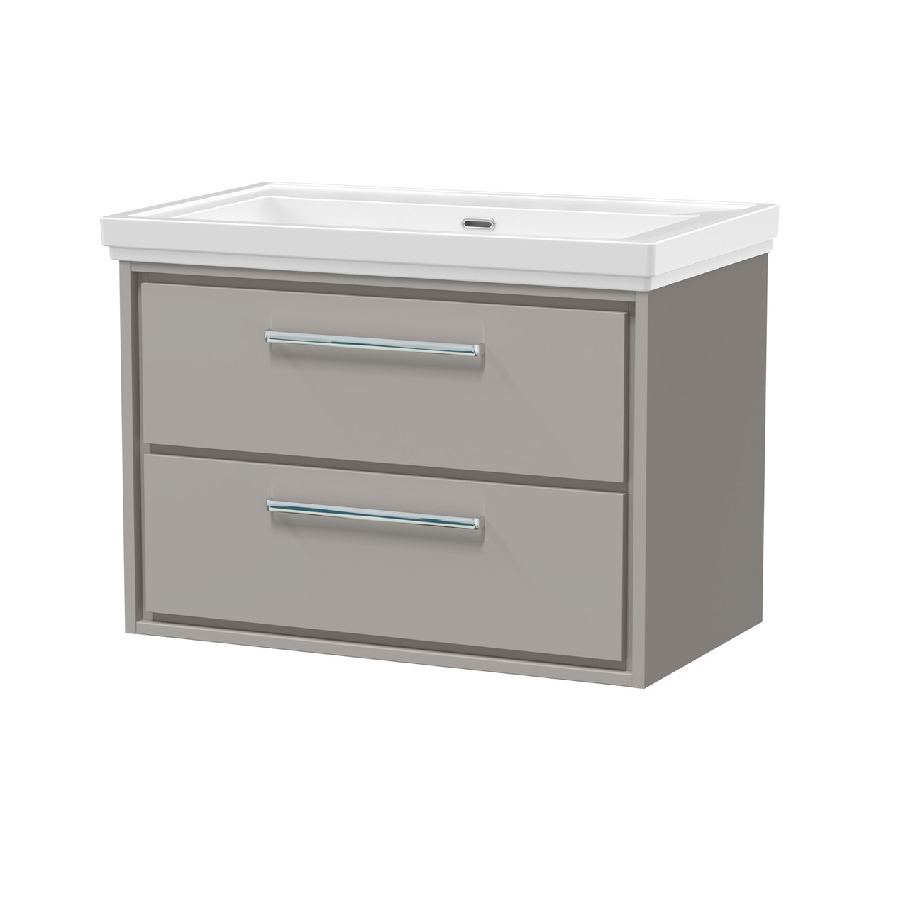 Hudson Reed Lille Matt Wall Hung 2 Drawer Vanity Unit and Classique Fireclay Basin