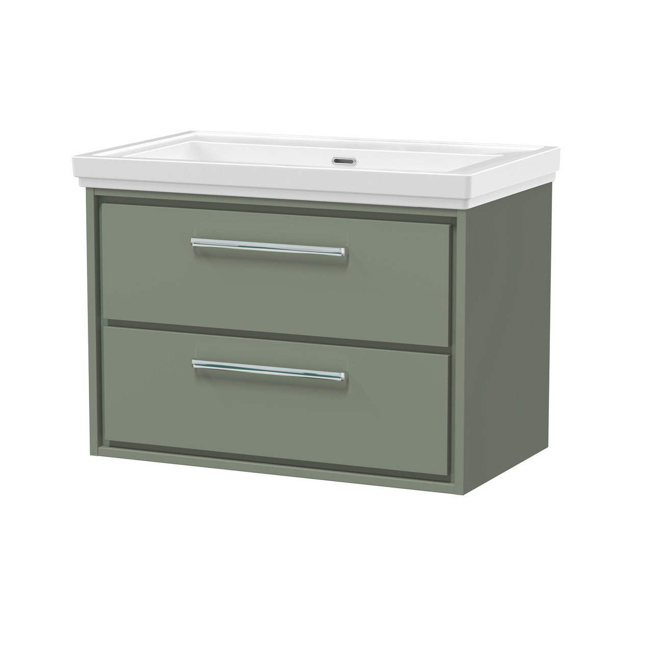 Hudson Reed Lille Matt Wall Hung 2 Drawer Vanity Unit and Classique Fireclay Basin