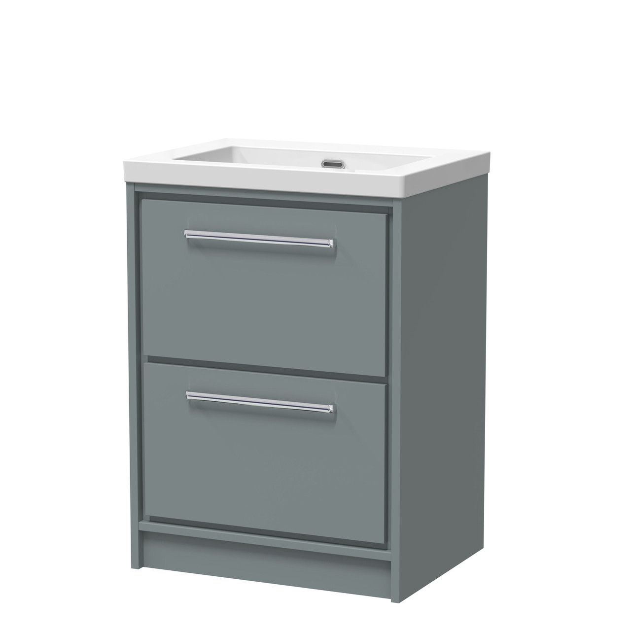 Hudson Reed Lille Matt 2 Drawer Vanity Unit and Minimalist Fireclay Basin