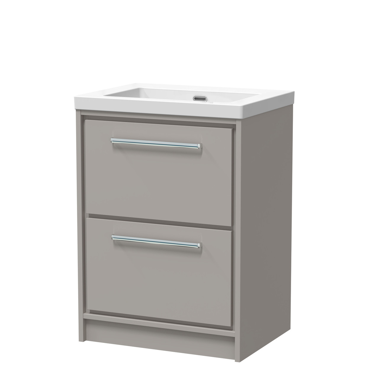 Hudson Reed Lille Matt 2 Drawer Vanity Unit and Minimalist Fireclay Basin