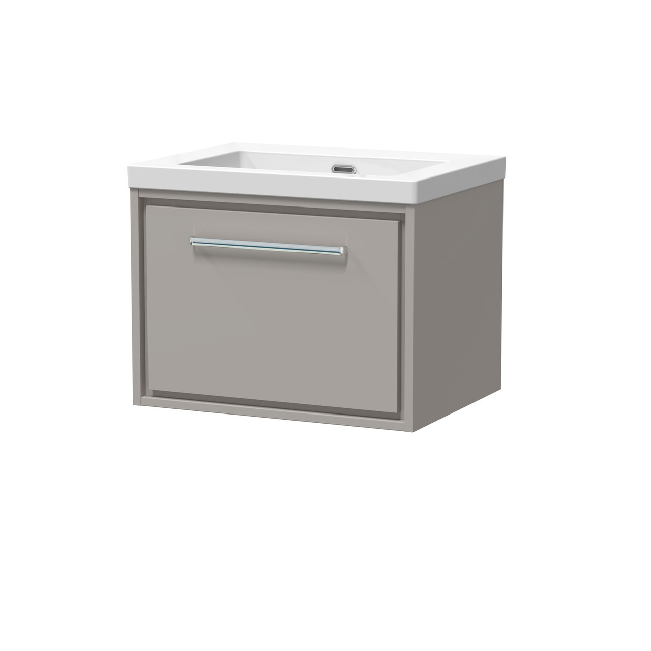 Hudson Reed Lille Matt Wall Hung Single Drawer Vanity Unit and Minimalist Fireclay Basin