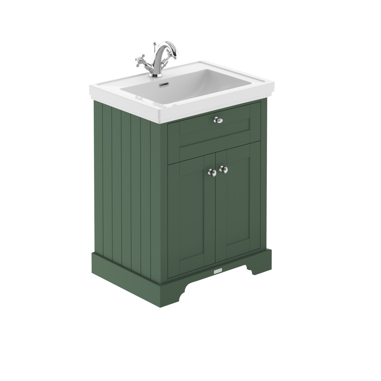 Old London Matt 2 Door Vanity Unit and Minimalist Fireclay Basin