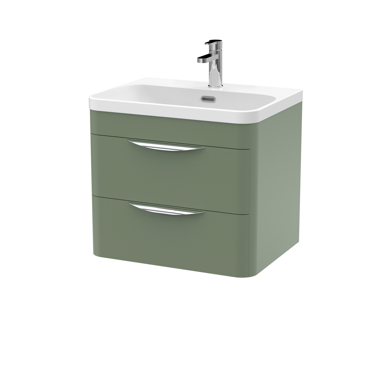 Nuie Parade Wall Hung 2 Drawer Vanity Unit and Thin Edge Basin