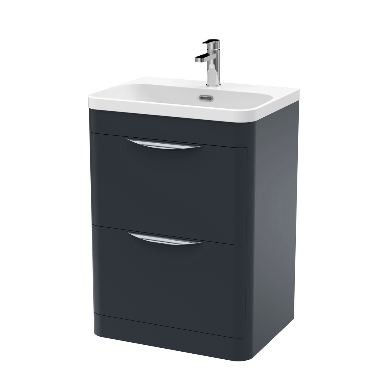 Nuie Parade Satin 2 Drawer Vanity Unit and Thin Edge Basin