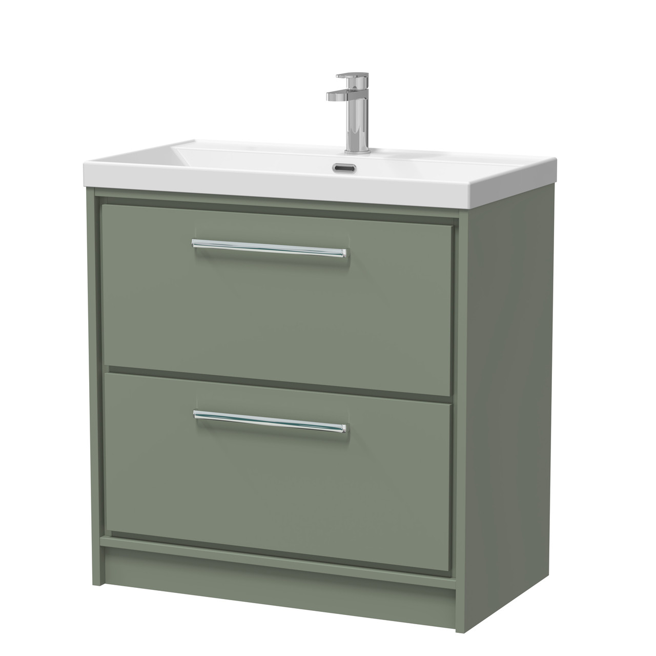 Hudson Reed Lille Matt 2 Drawer Vanity Unit and Thin Edge Basin