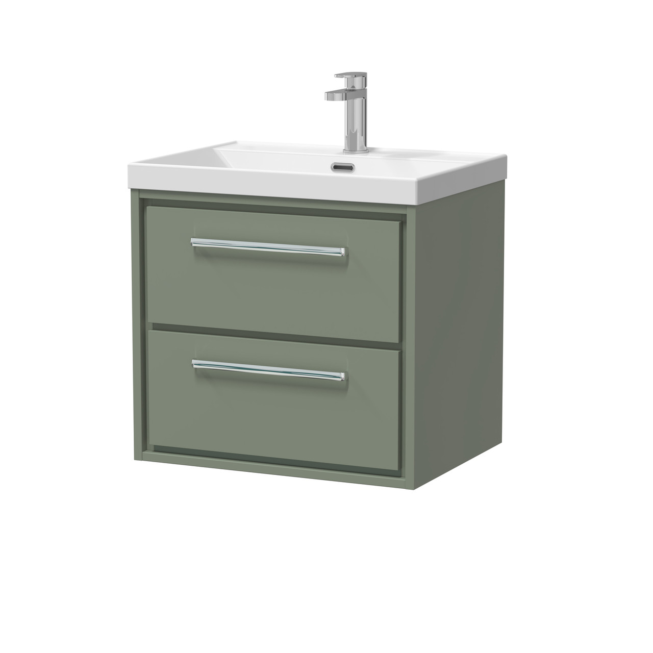 Hudson Reed Lille Matt Wall Hung 2 Drawer Vanity Unit and Thin Edge Basin
