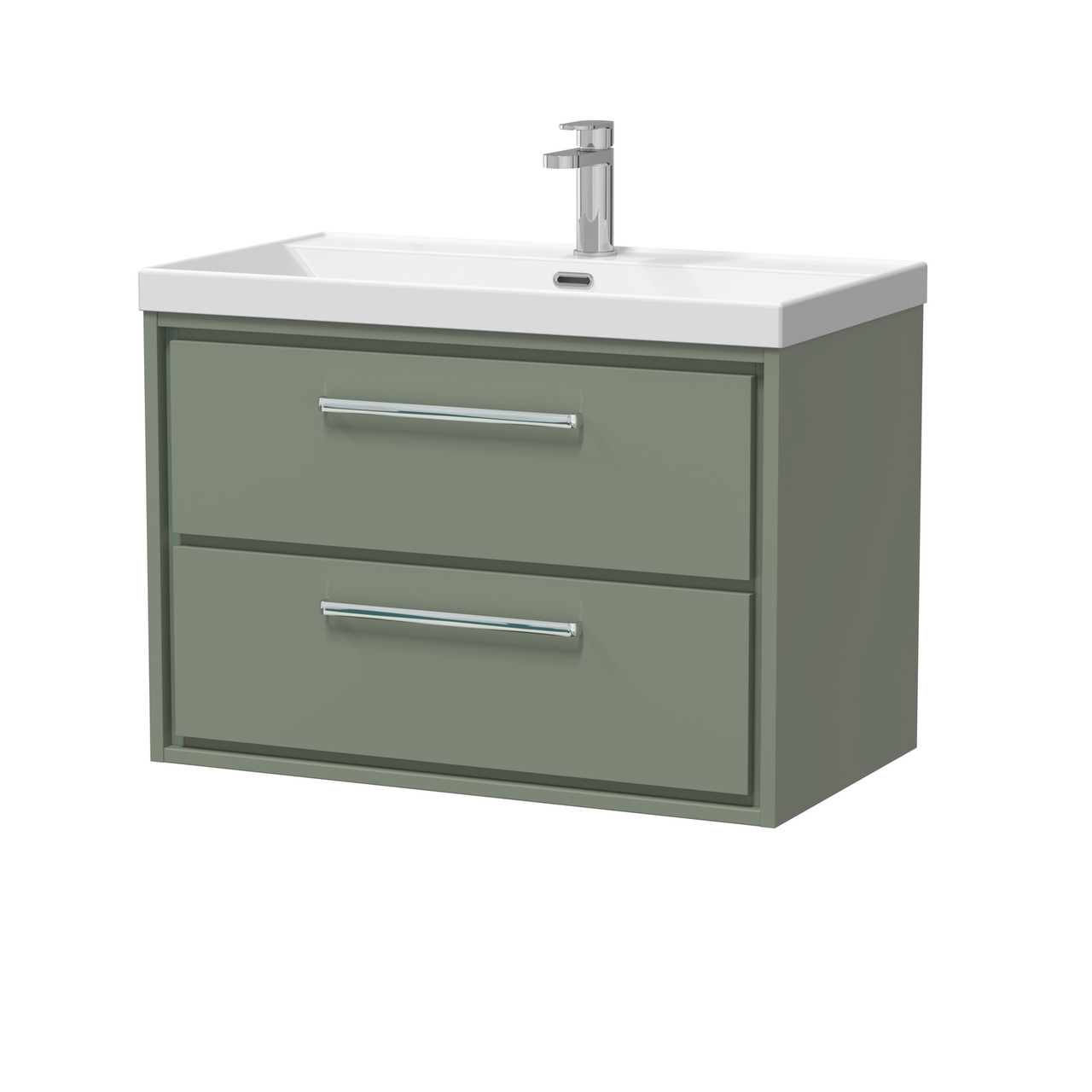 Hudson Reed Lille Matt Wall Hung 2 Drawer Vanity Unit and Thin Edge Basin