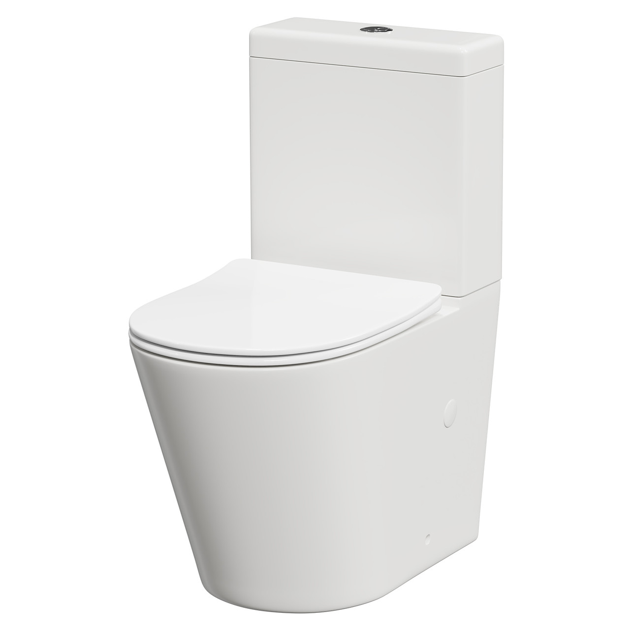 Rocco Glazed Fully Back to Wall Close Coupled Toilet Pan with Soft Close Toilet Seat