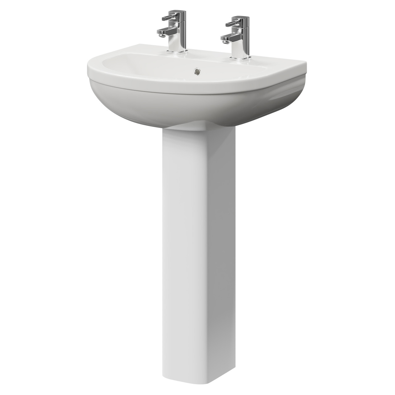 Ideal Basin with 2 Tap Holes and Full Pedestal