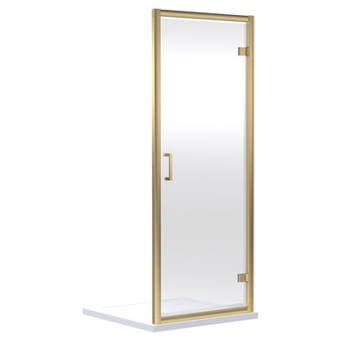 Niva 6 Brushed Brass 760mm Hinged Shower Door - Wholesale Domestic