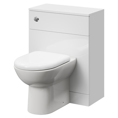 Alexander James Gloss White Toilet Unit And D Shaped Back To Wall Toilet Pan With Soft Close Toilet Seat | | Mfc | 600Mm