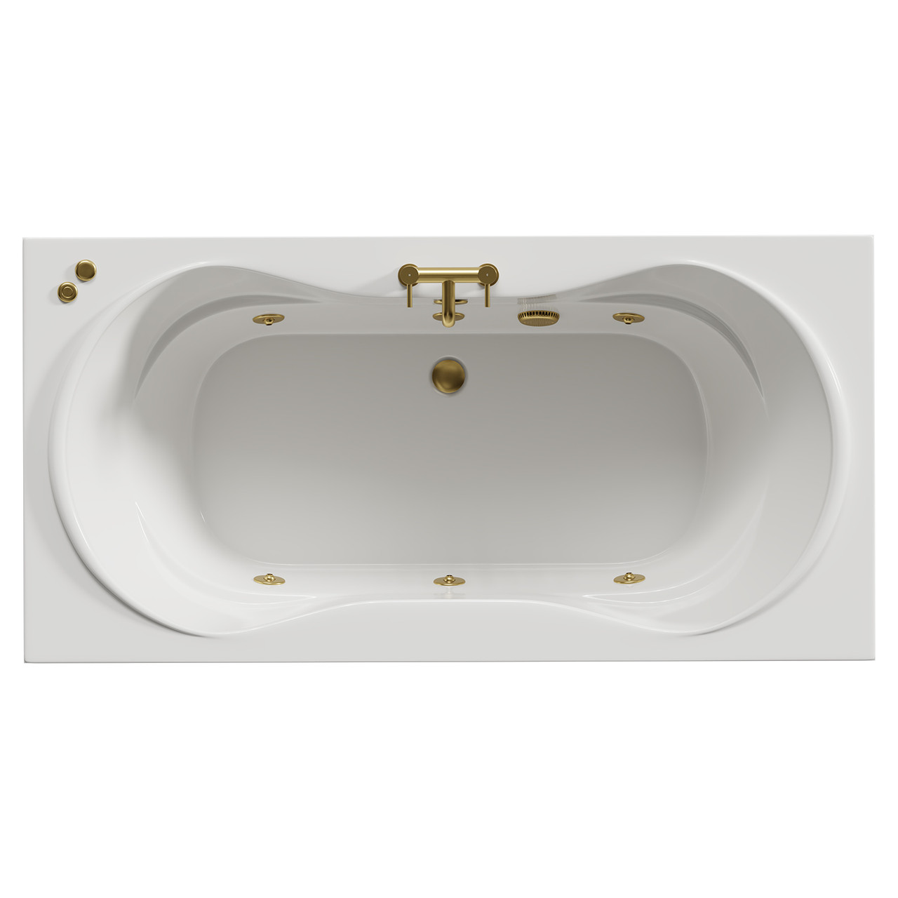 Strata Duo XL 6 Jet Brushed Brass V-Tec Double Ended Whirlpool Bath
