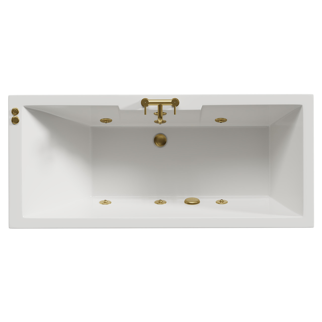 Legend Baths Legend Right Hand 6 Jet Brushed Brass V-Tec Single Ended Whirlpool Bath