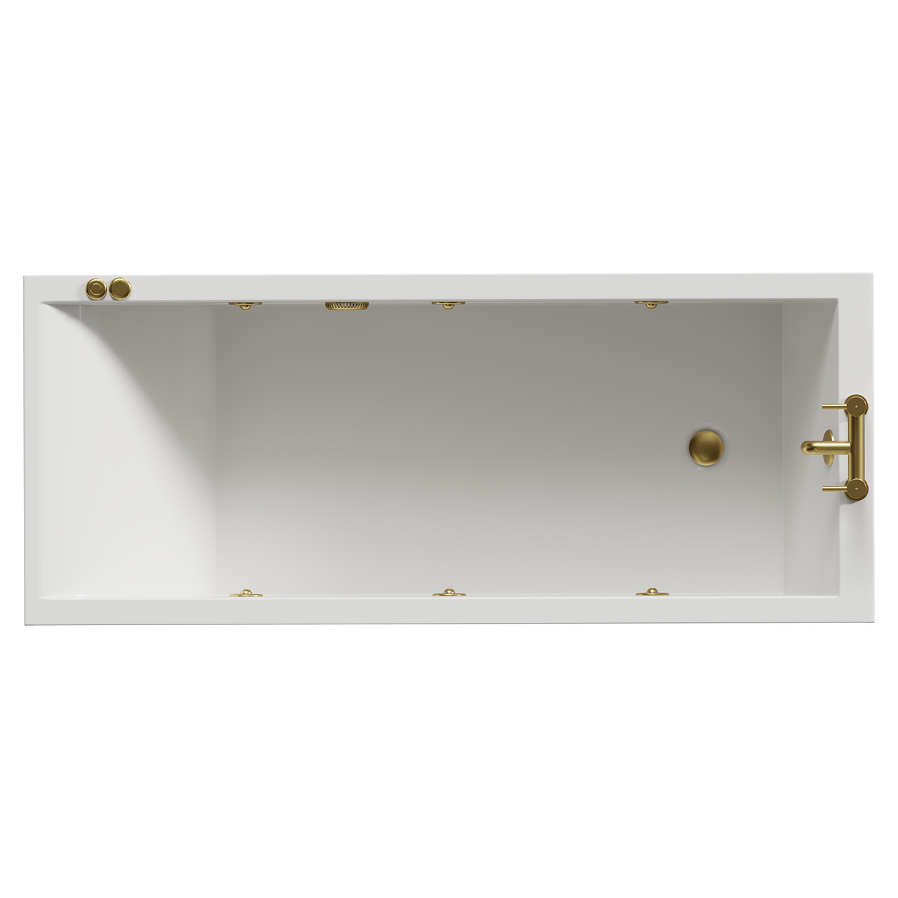 Summit 6 Jet Brushed Brass V-Tec Single Ended Whirlpool Bath