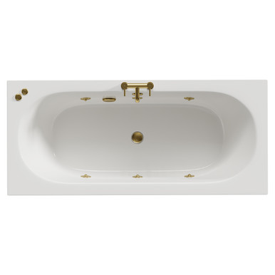 Wholesale Domestic White Metropole 6 Jet Brushed Brass V-Tec Double Ended Whirlpool Bath | | Acrylic | 1700Mm X 750Mm