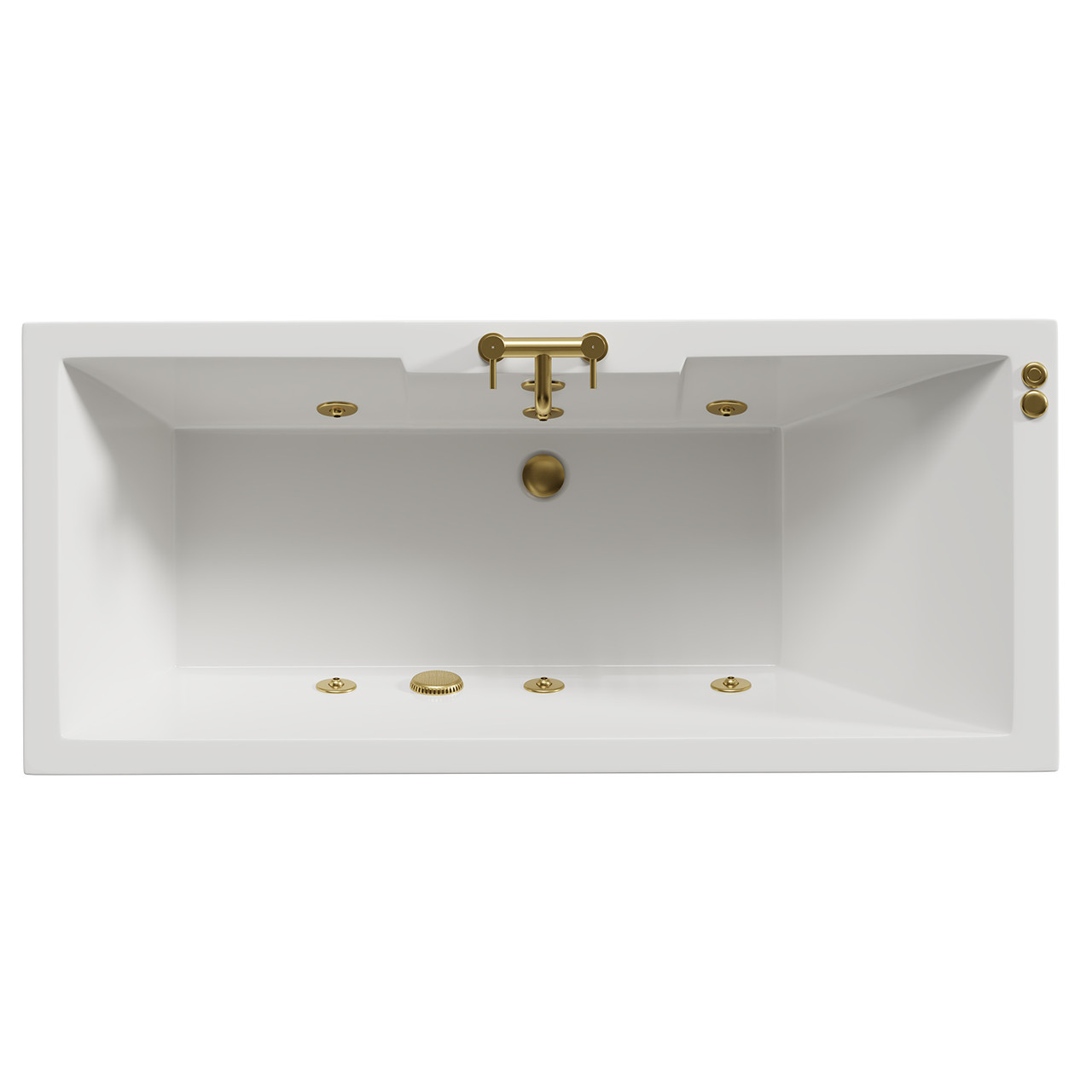Legend Baths Legend Left Hand 6 Jet Brushed Brass V-Tec Single Ended Whirlpool Bath