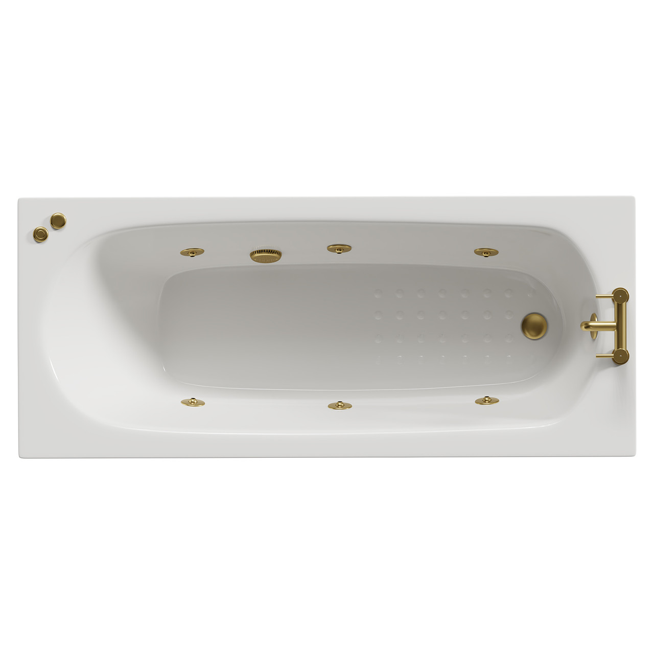 Monte Carlo 6 Jet Brushed Brass V-Tec Textured Base Anti Slip Single Ended Whirlpool Bath