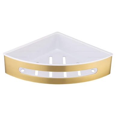 Wholesale Domestic Brushed Brass Andros Colore Wall Mounted Corner Basket | | Stainless Steel | 280Mm X 55Mm X 205Mm