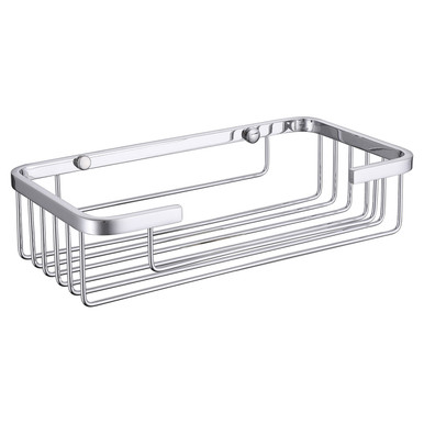 Wholesale Domestic Chrome Chios Rectangular Wall Mounted Wire Basket | | Stainless Steel | 250Mm X 60Mm X 130Mm