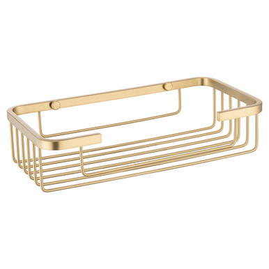 Wholesale Domestic Brushed Brass Chios Colore Rectangular Wall Mounted Wire Basket | | Stainless Steel | 250Mm X 60Mm X 130Mm