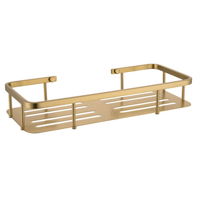 Wholesale Domestic Brushed Brass Delos Colore Wall Mounted Rectangular Basket | | Stainless Steel | 320Mm X 50Mm X 135Mm