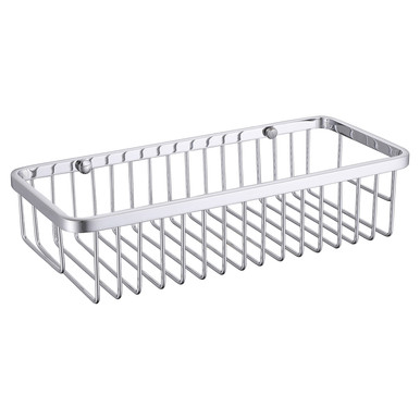 Wholesale Domestic Chrome Milos Rectangular Wall Mounted Wire Basket | | Stainless Steel | 300Mm X 70Mm X 130Mm