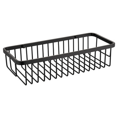 Wholesale Domestic Matt Black Milos Colore Rectangular Wall Mounted Wire Basket | | Stainless Steel | 300Mm X 70Mm X 130Mm