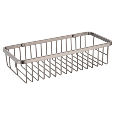 Wholesale Domestic Gunmetal Grey Milos Colore Rectangular Wall Mounted Wire Basket | | Stainless Steel | 300Mm X 70Mm X 130Mm