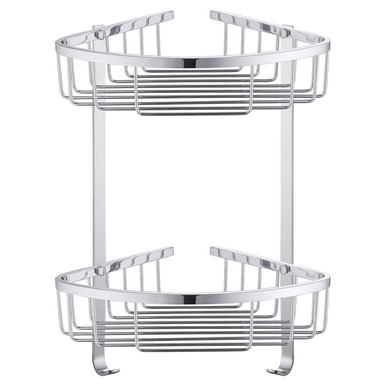 Leros 2 Tier Wall Mounted Corner Basket, alternate view 3