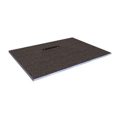 Wholeseal Black Wetroom Rectangular Shower Tray Former With 300Mm Offset Linear Waste Outlet | Structural Foam With Mortar Coating | 1600Mm X 900Mm X 30Mm