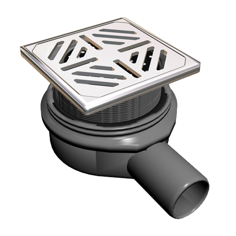 WholeSeal Wetroom Square Screw Lock Shower Waste with Stainless Steel Grate