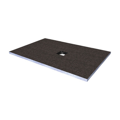 Wholeseal Black Wetroom Rectangular Shower Tray Former With Centre Square Waste Outlet | Structural Foam With Mortar Coating | 1600Mm X 900Mm X 30Mm