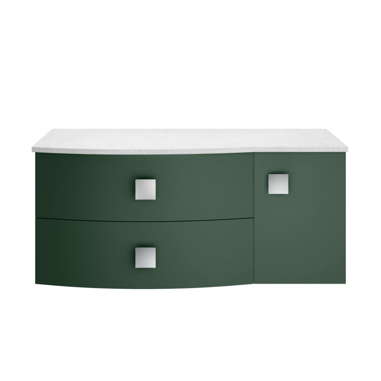 Hudson Reed Sarenna Wall Hung Vanity Unit with Left Hand Curved White Marble Worktop