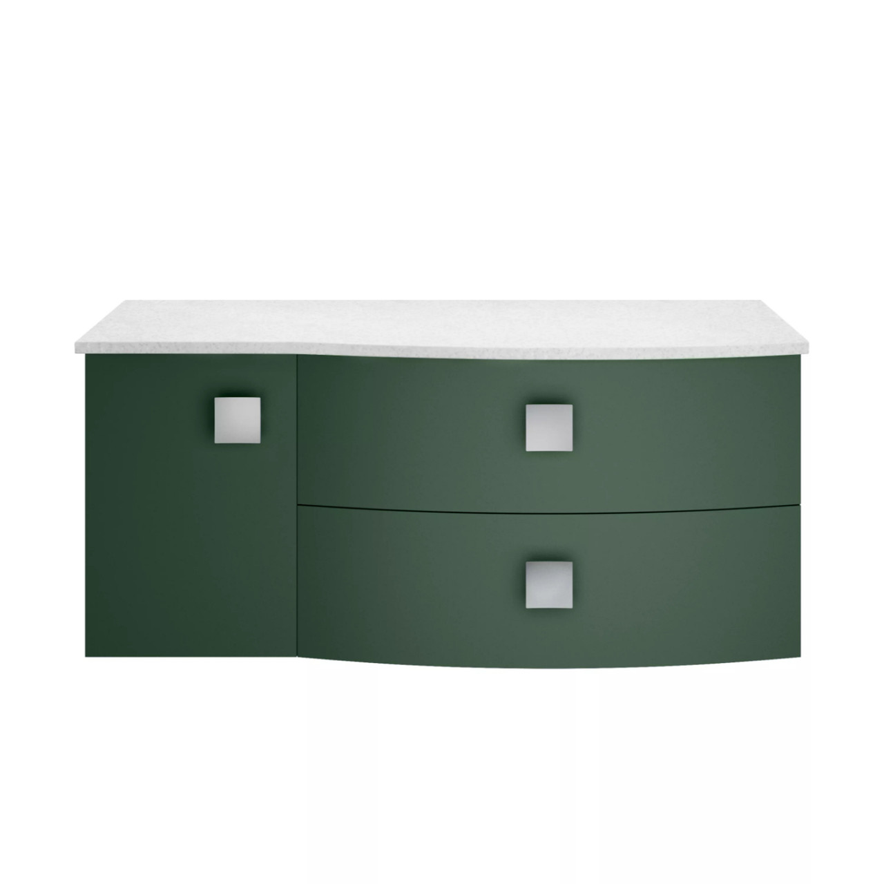 Hudson Reed Sarenna Wall Hung Vanity Unit with Right Hand Curved White Marble Worktop