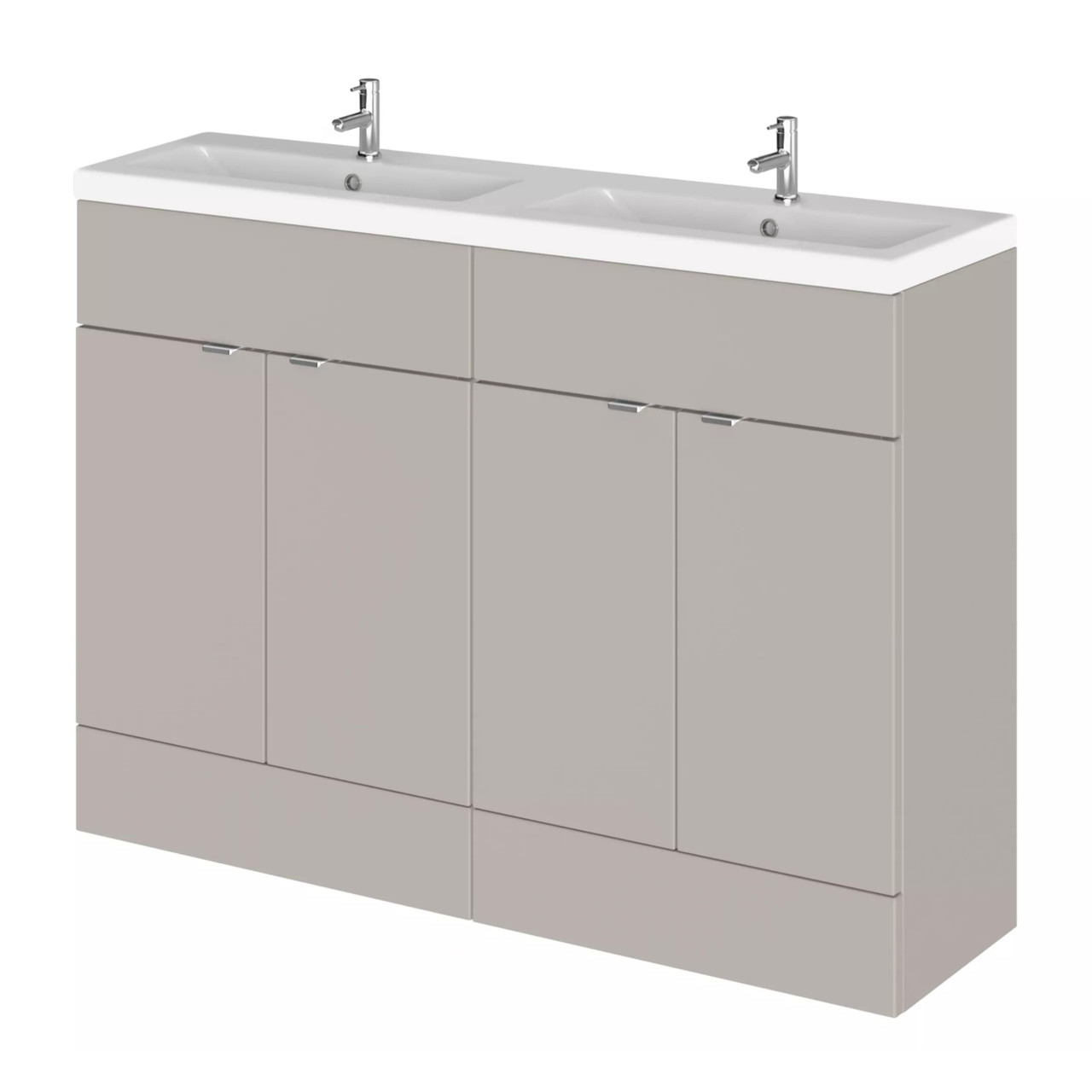 Hudson Reed Fusion 4 Door Combination Vanity Unit with Double Ceramic Basins