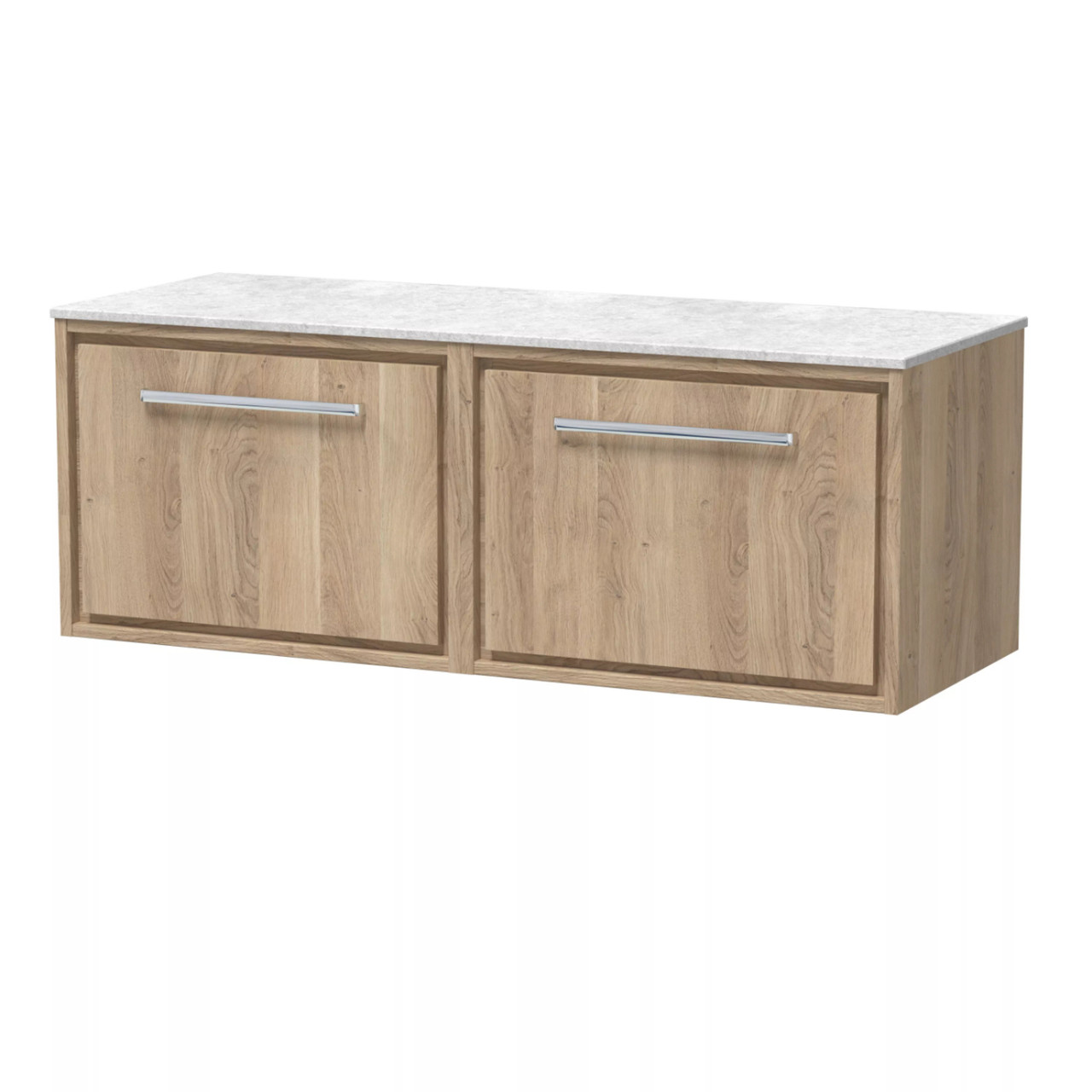 Hudson Reed Lille Woodggrain Wall Hung Single Drawer Vanity Unit