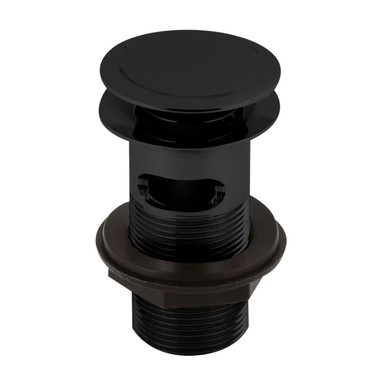 Nuie Matt Black Slotted Push Button Basin Waste | | Stainless Steel | 61Mm X 61Mm X 97Mm