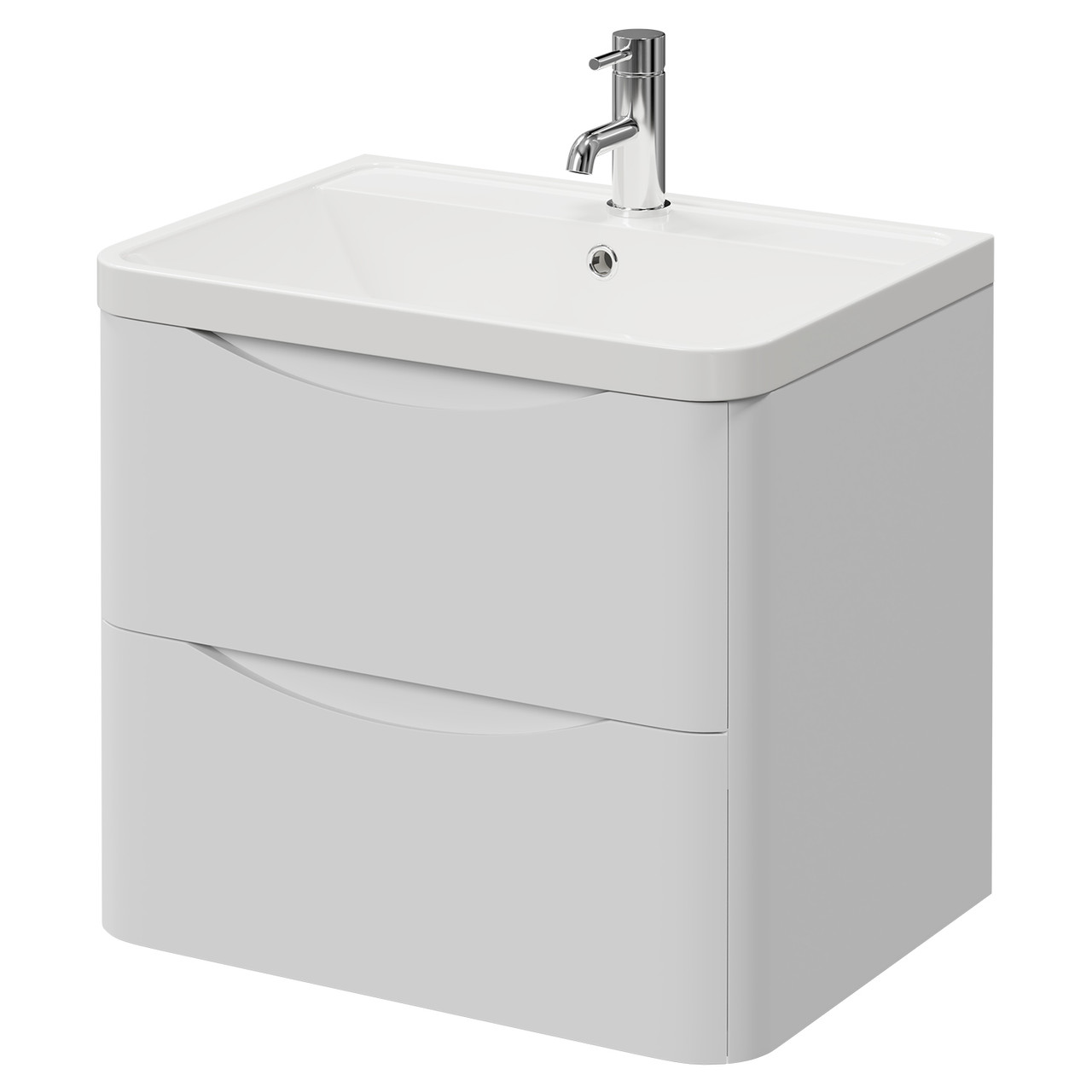 Vela Wall Mounted 2 Drawer Vanity Unit with Anya Basin
