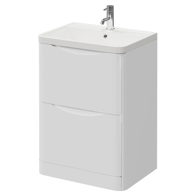 Wholesale Domestic Gloss White Vela 2 Drawer Vanity Unit With Leni Basin | | Mfc | 600Mm