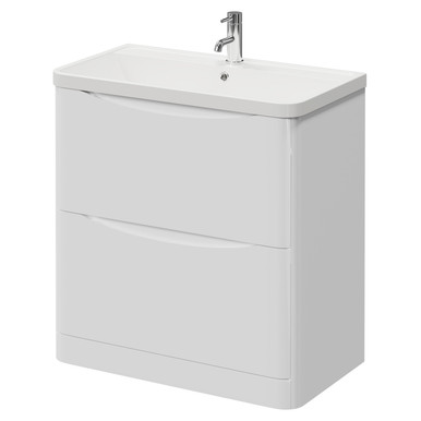 Wholesale Domestic Gloss White Vela 2 Drawer Vanity Unit With Leni Basin | | Mfc | 800Mm
