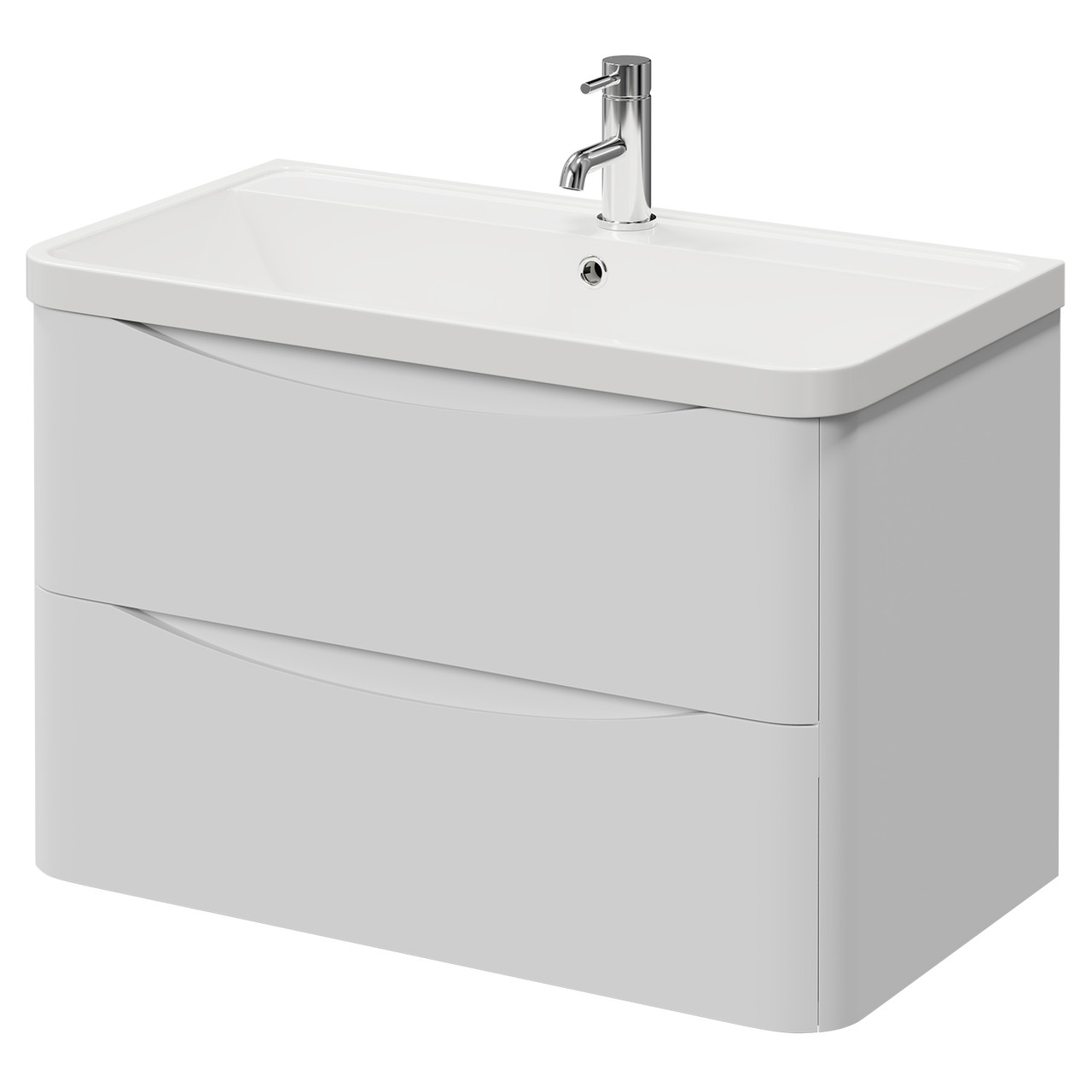 Vela Wall Mounted 2 Drawer Vanity Unit with Leni Basin
