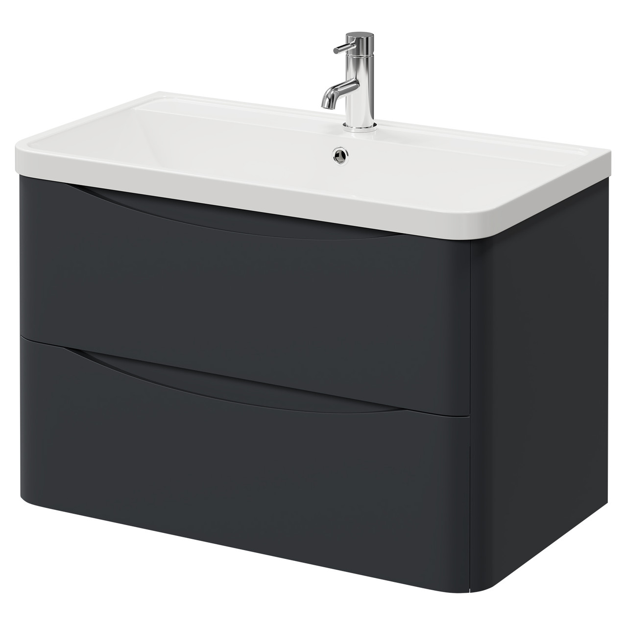 Vela Wall Mounted 2 Drawer Vanity Unit with Leni Basin