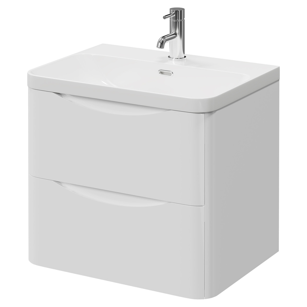 Vela Wall Mounted 2 Drawer Vanity Unit with Fina Basin