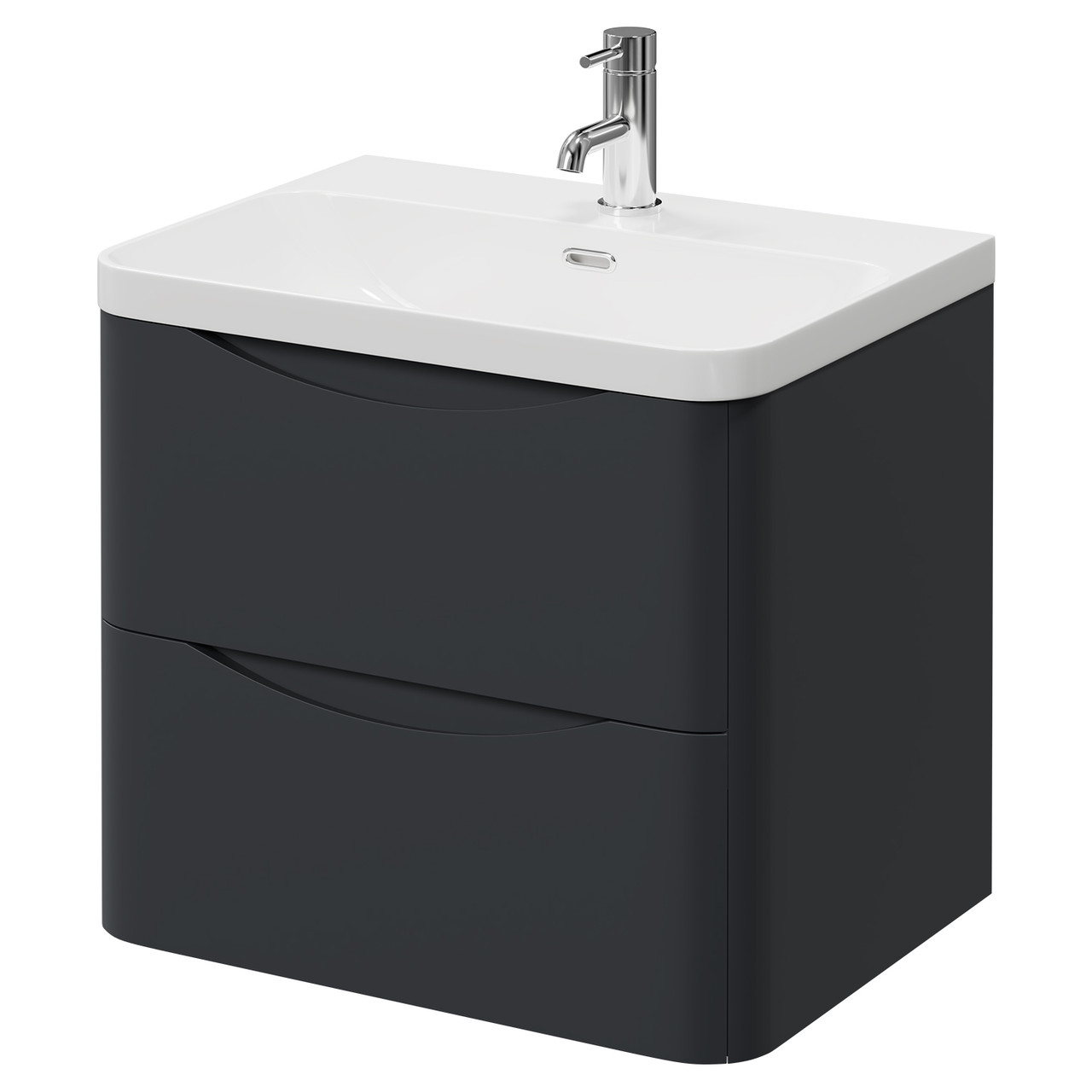 Vela Wall Mounted 2 Drawer Vanity Unit with Fina Basin
