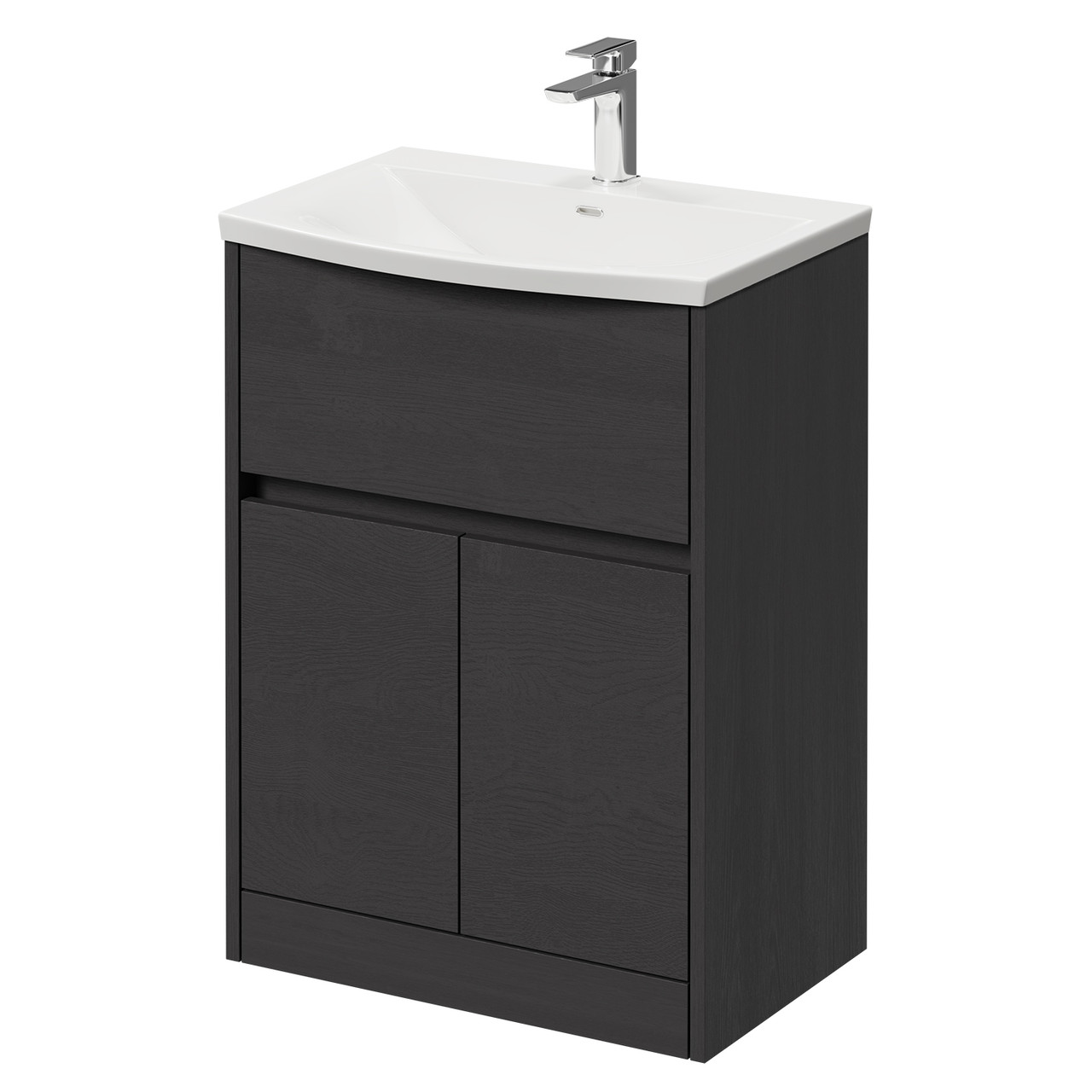 Montego 1 Drawer 2 Door Vanity Unit with Arc Basin