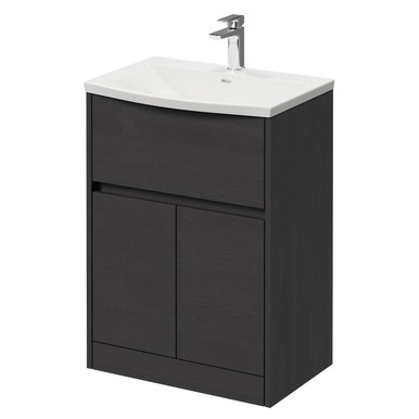 Wholesale Domestic Graphite Grey Montego 1 Drawer 2 Door Vanity Unit With Arc Basin | | Mdf | 600Mm