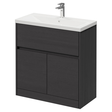 Wholesale Domestic Graphite Grey Montego 1 Drawer 2 Door Vanity Unit With Glide Basin | | Mdf | 800Mm