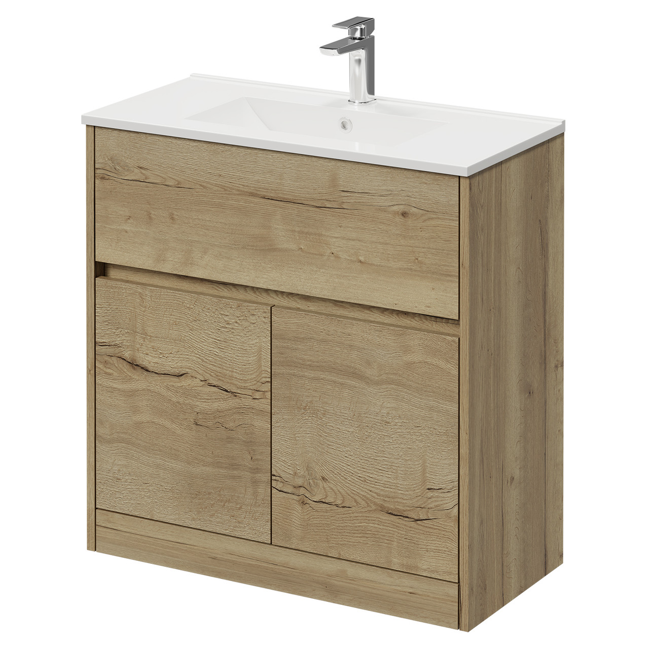 Montego 1 Drawer 2 Doors Vanity Unit with Angel Basin